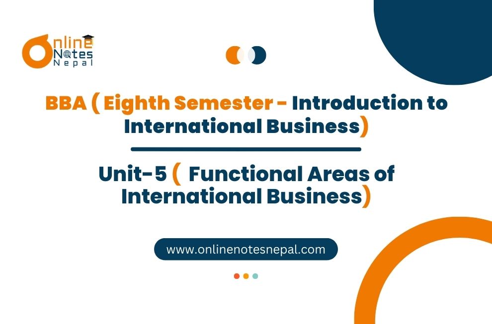 Unit 5: Functional Areas of International Business